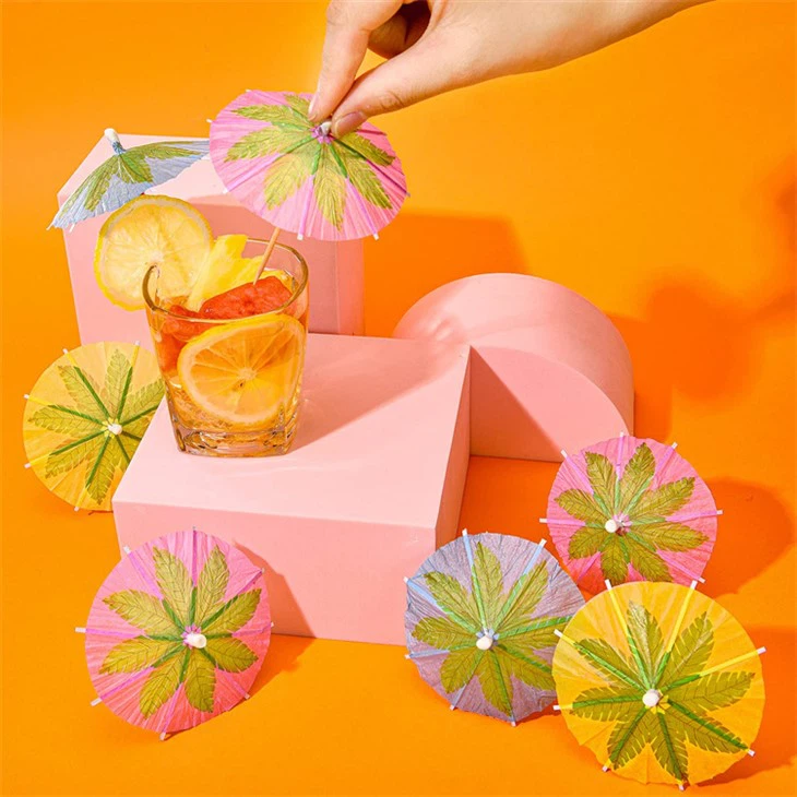 Estick Party Decorative Customize Picks Plastic Stick Cocktail Umbrella With Custom Pattern
